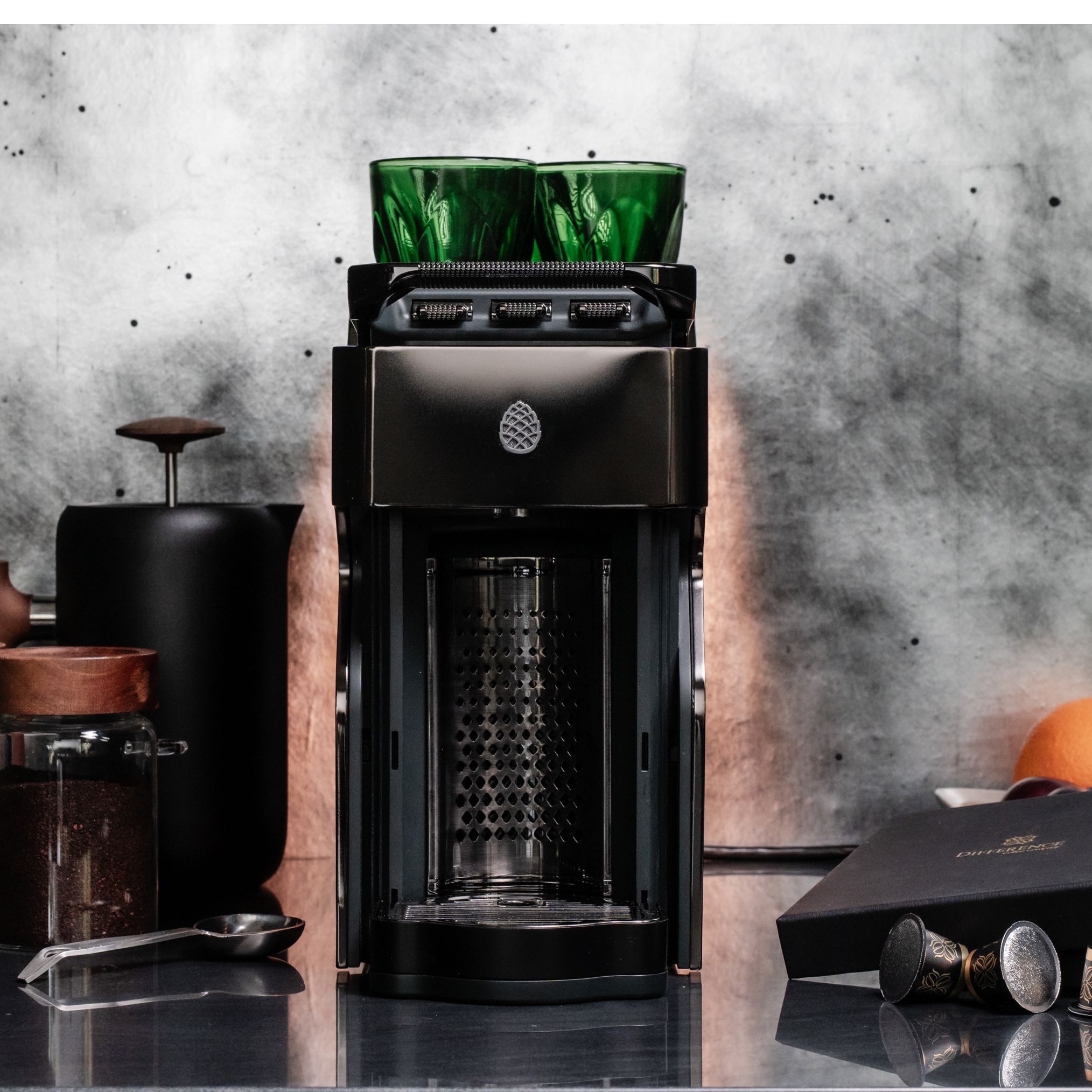 Nickel Espresso Machine | Milton Line1 | Satin Nickel | Nespresso